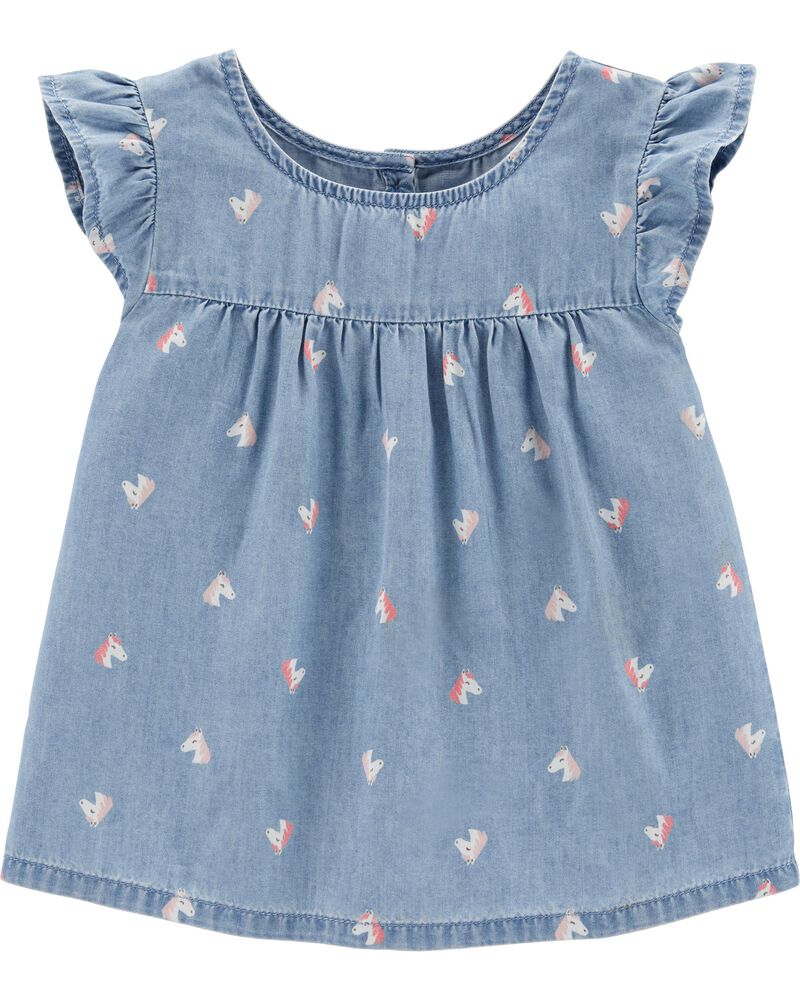 Horse Chambray Top Skiphop Com