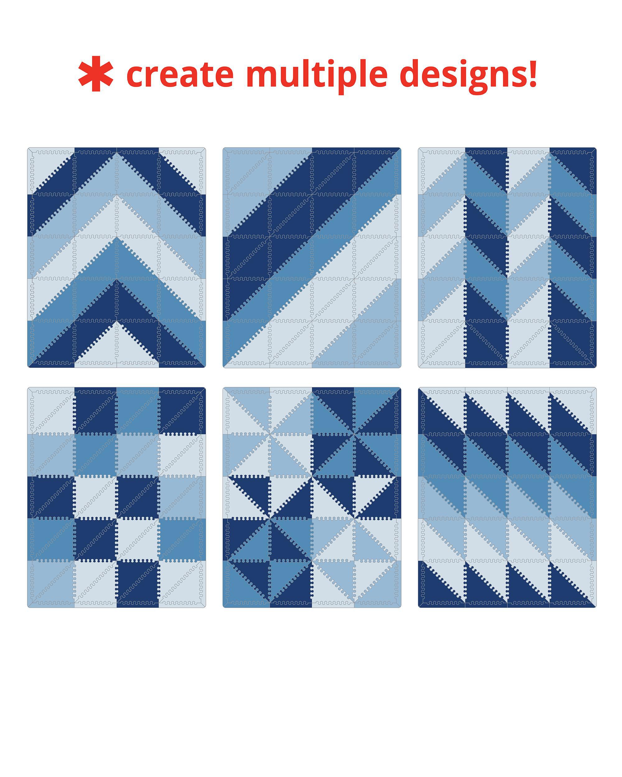 Playspot Geo Foam Floor Tiles - Blue Ombre, 