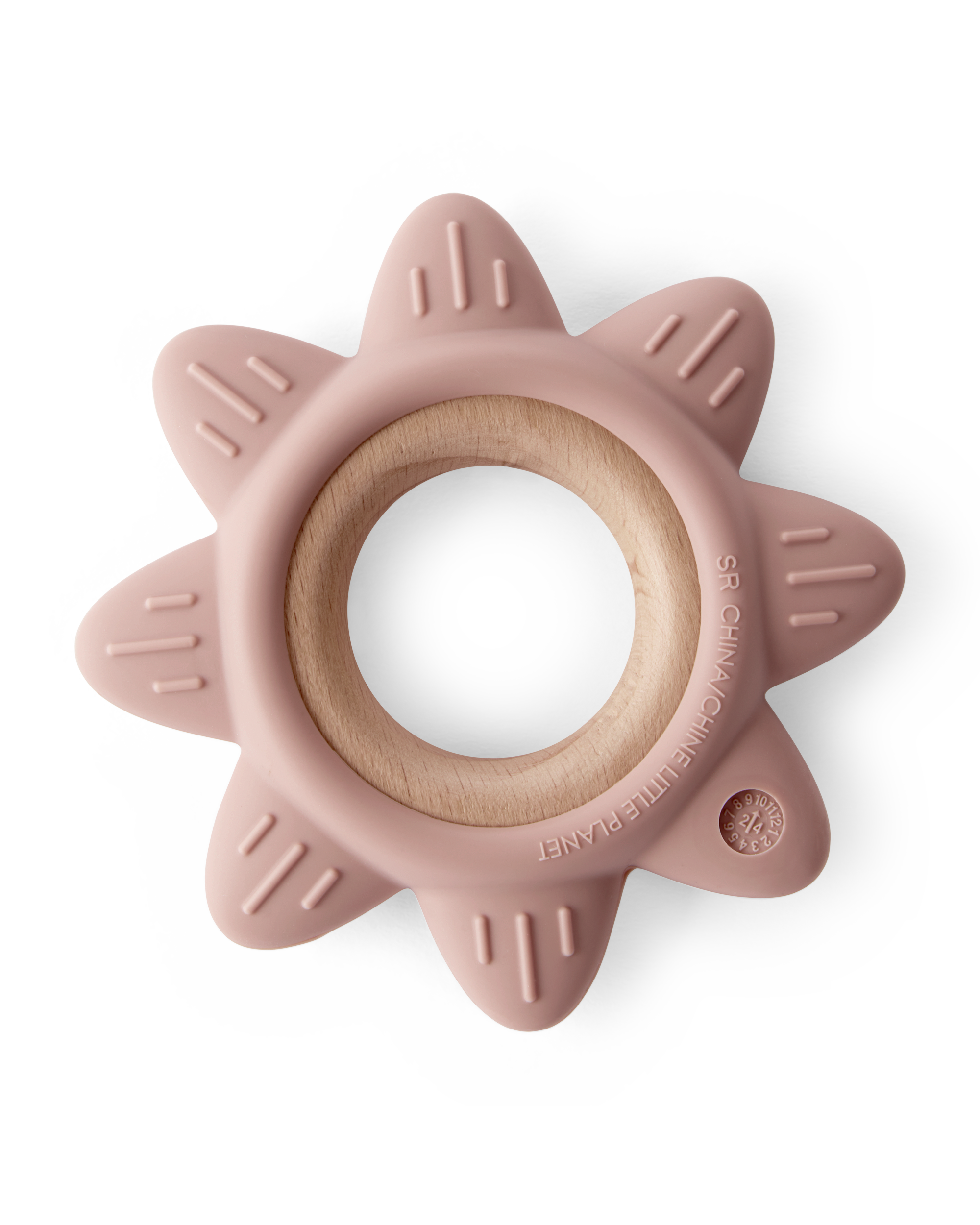 Little Planet Silicone & Wood Teether - Pink, image 2 of 3 slides