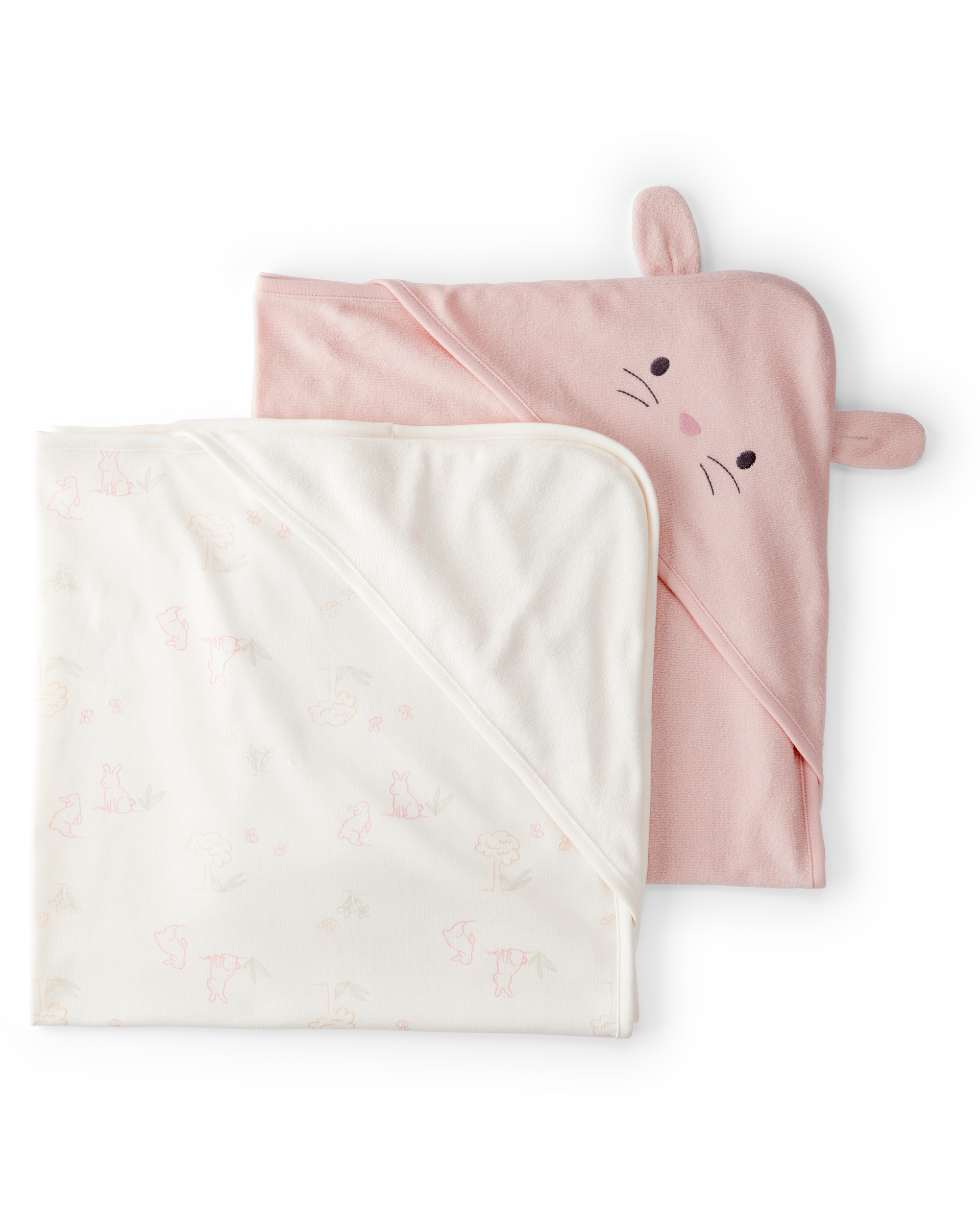 Baby 2-Pack Hooded Towels - Pink, 