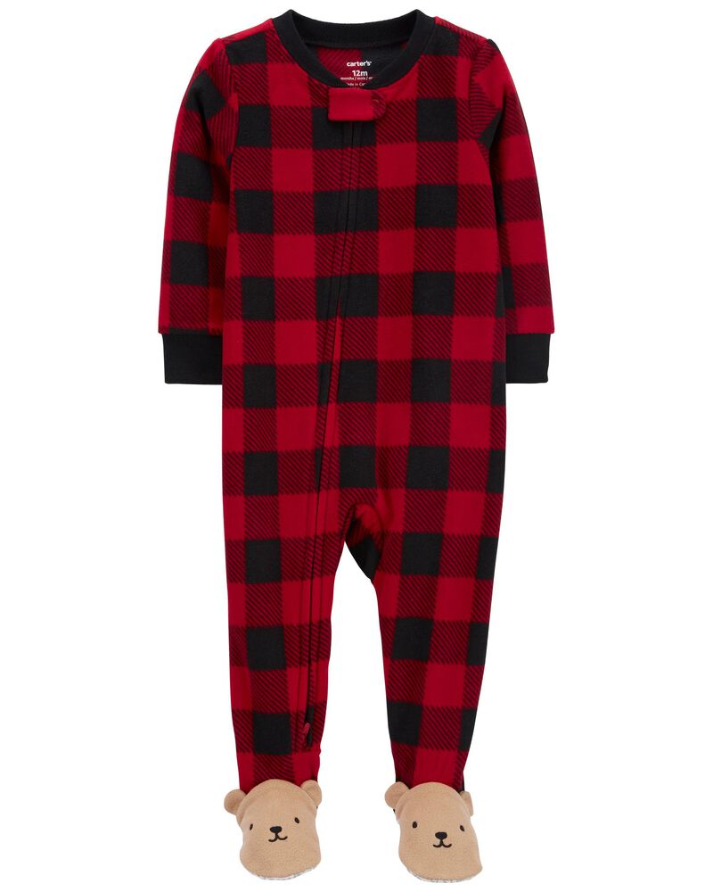 Baby 1-Piece Bear Fleece Footie Pajamas, image 1 of 5 slides