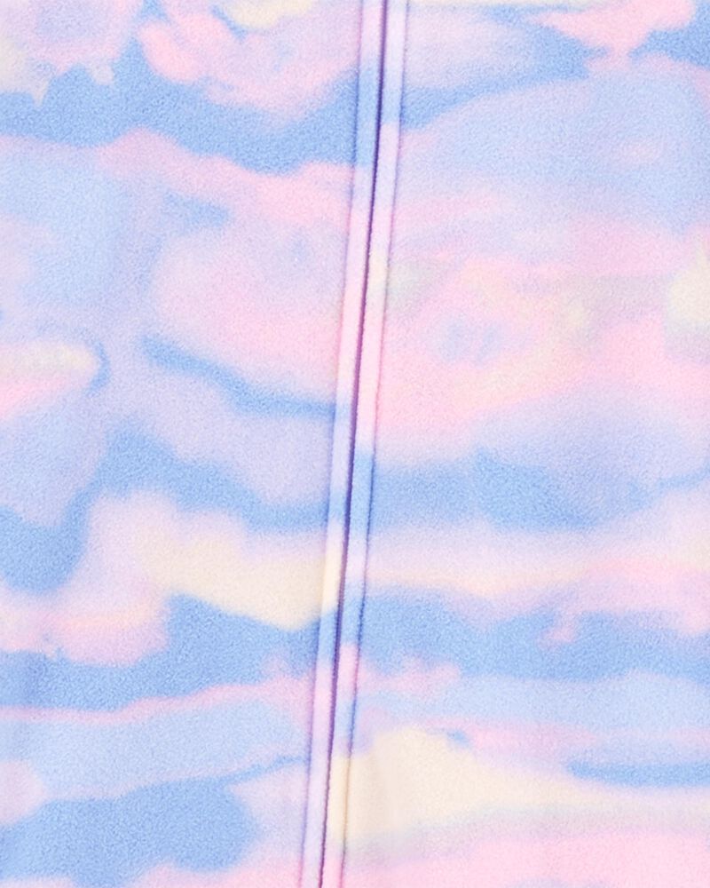 Kid 1-Piece Tie-Dye Fleece Footie Pajamas, image 2 of 3 slides