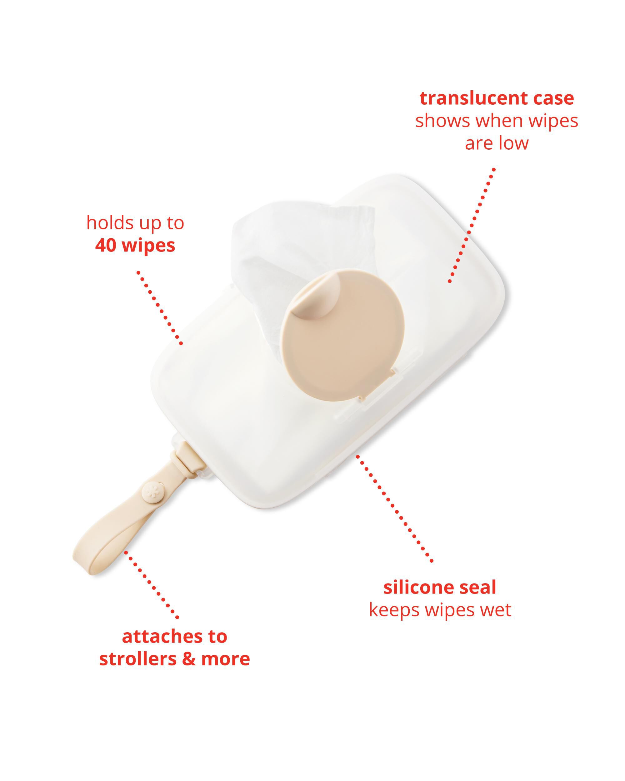Grab & Go Snug Seal Wipes Case - Oat, image 3 of 6 slides