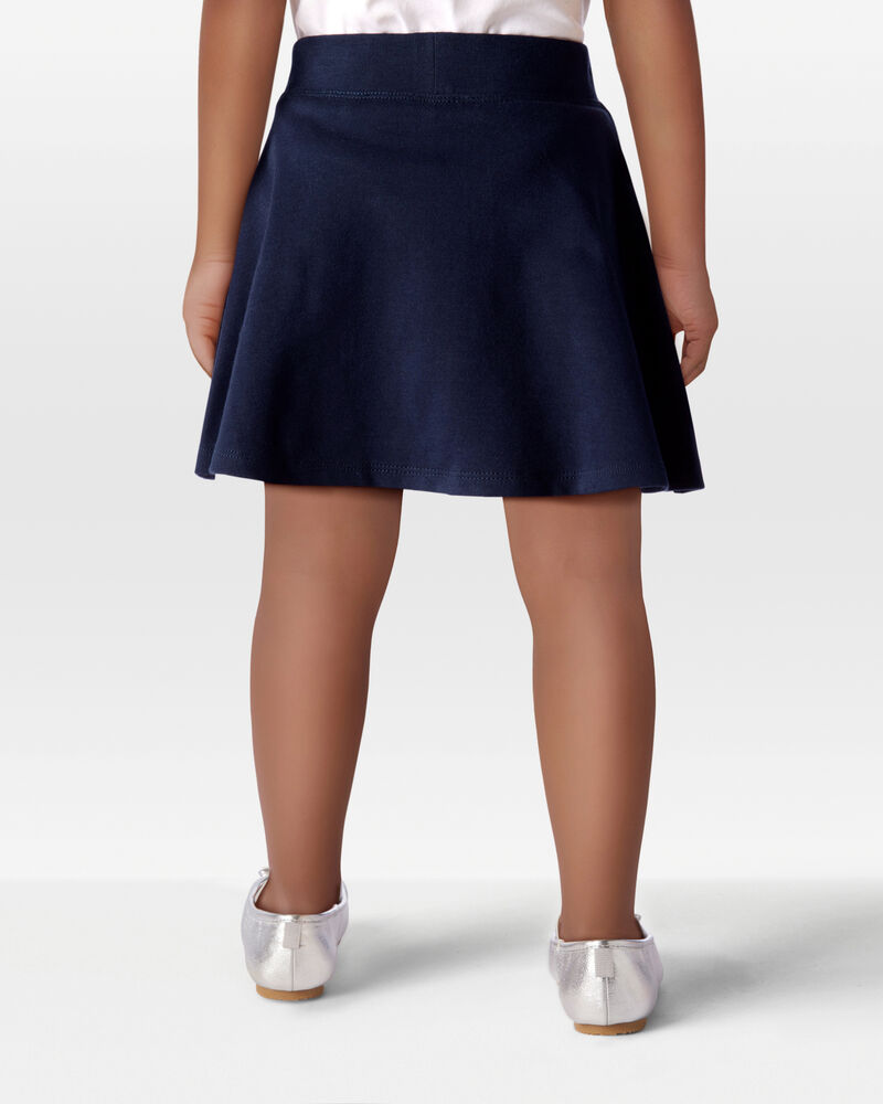 Toddler Ponte Knit Uniform Skort - Navy, image 3 of 5 slides