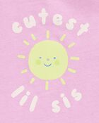 Baby Lil Sis Flutter-Sleeve Bodysuit - Pink, image 2 of 3 slides