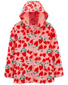 Kid Cherry Hearts Rain Jacket, image 1 of 3 slides