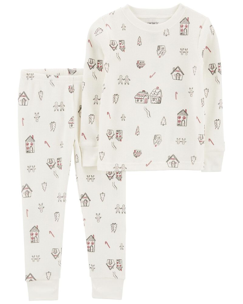 Ivory Baby 2-Piece Gingerbread Thermal Pajamas