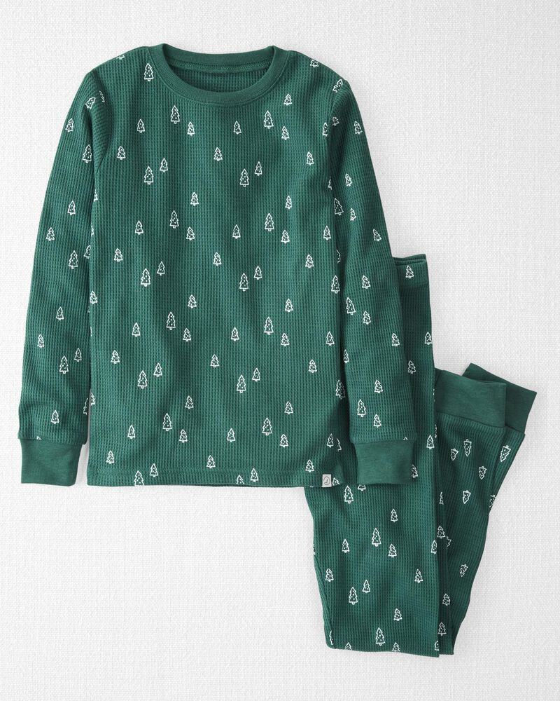 Adult Waffle Knit Pajamas Set Made With Organic Cotton, image 1 of 4 slides