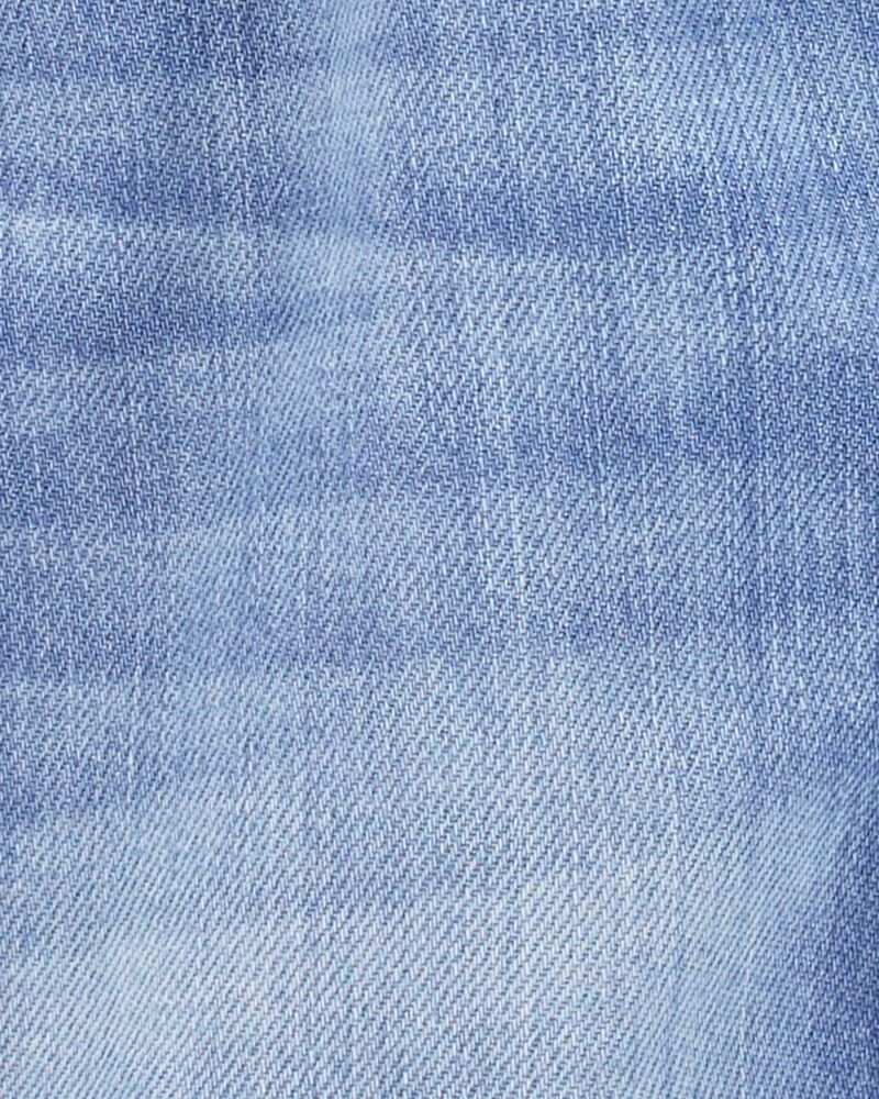 Baby Denim Shortalls: Hickory Stripe Strap Remix, image 3 of 5 slides