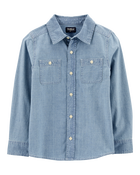 Kid Button-Front Chambray Shirt, image 1 of 4 slides