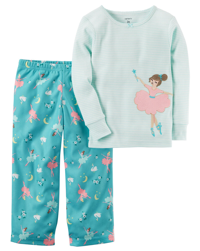 2 Piece Ballerina Cotton Fleece Pjs Skiphop Com
