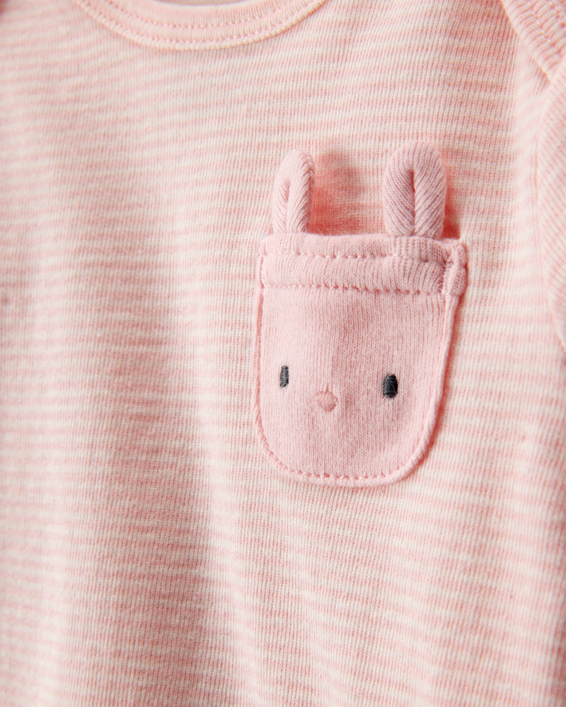 Baby 4-Piece Bunny Outfit Set - Pink/White, image 2 of 4 slides