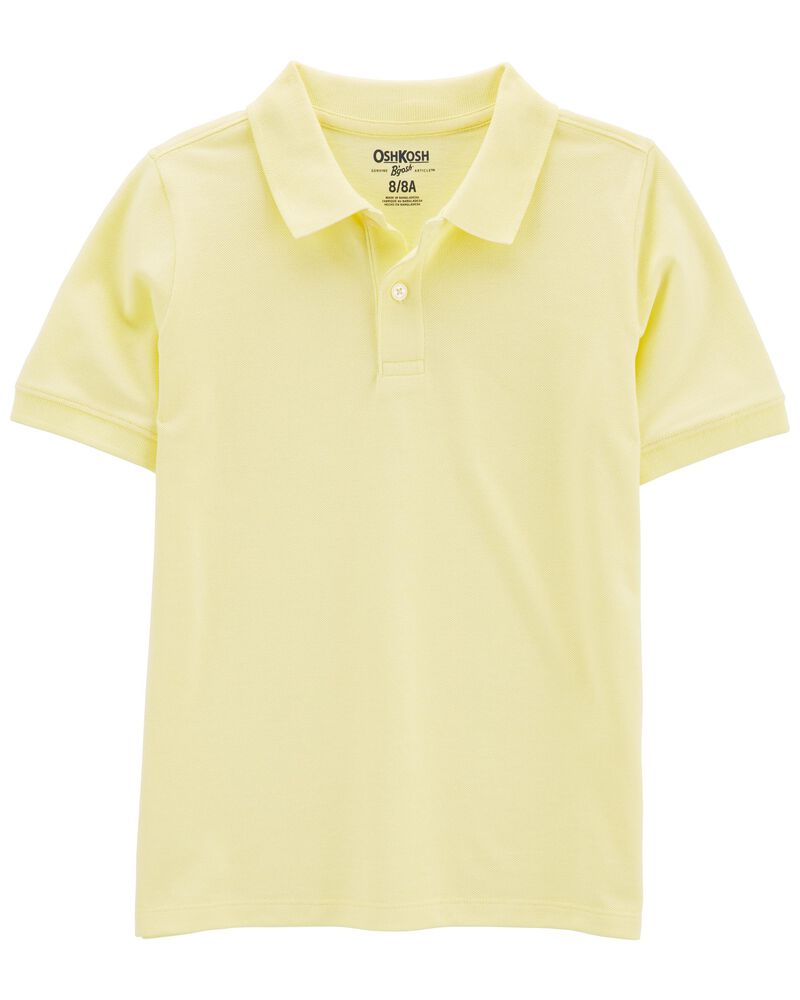 Kid Yellow Piqué Polo Shirt, image 1 of 3 slides