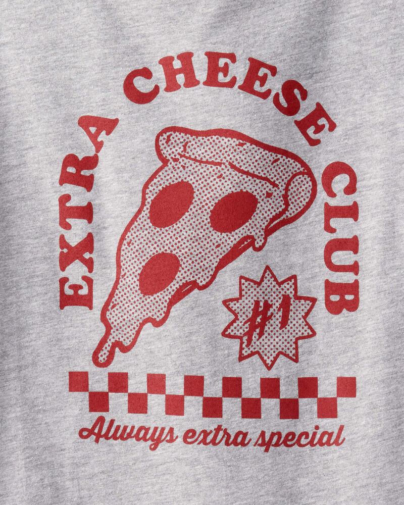 Boys Pizza Long-Sleeve Graphic Tee - Grey, image 2 of 3 slides