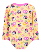 Baby Disney© Minnie Mouse 1-Piece Rashguard Swimsuit - Yellow/Pink, image 3 of 4 slides