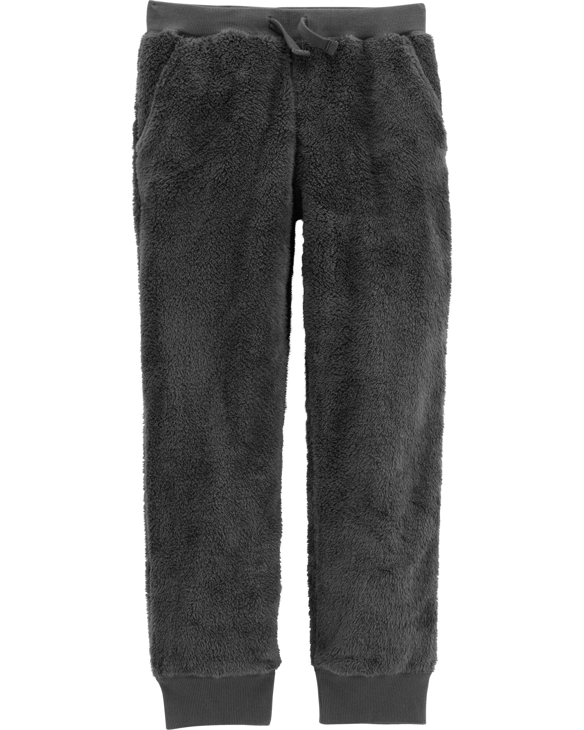 Black Pull On Fuzzy Joggers skiphop