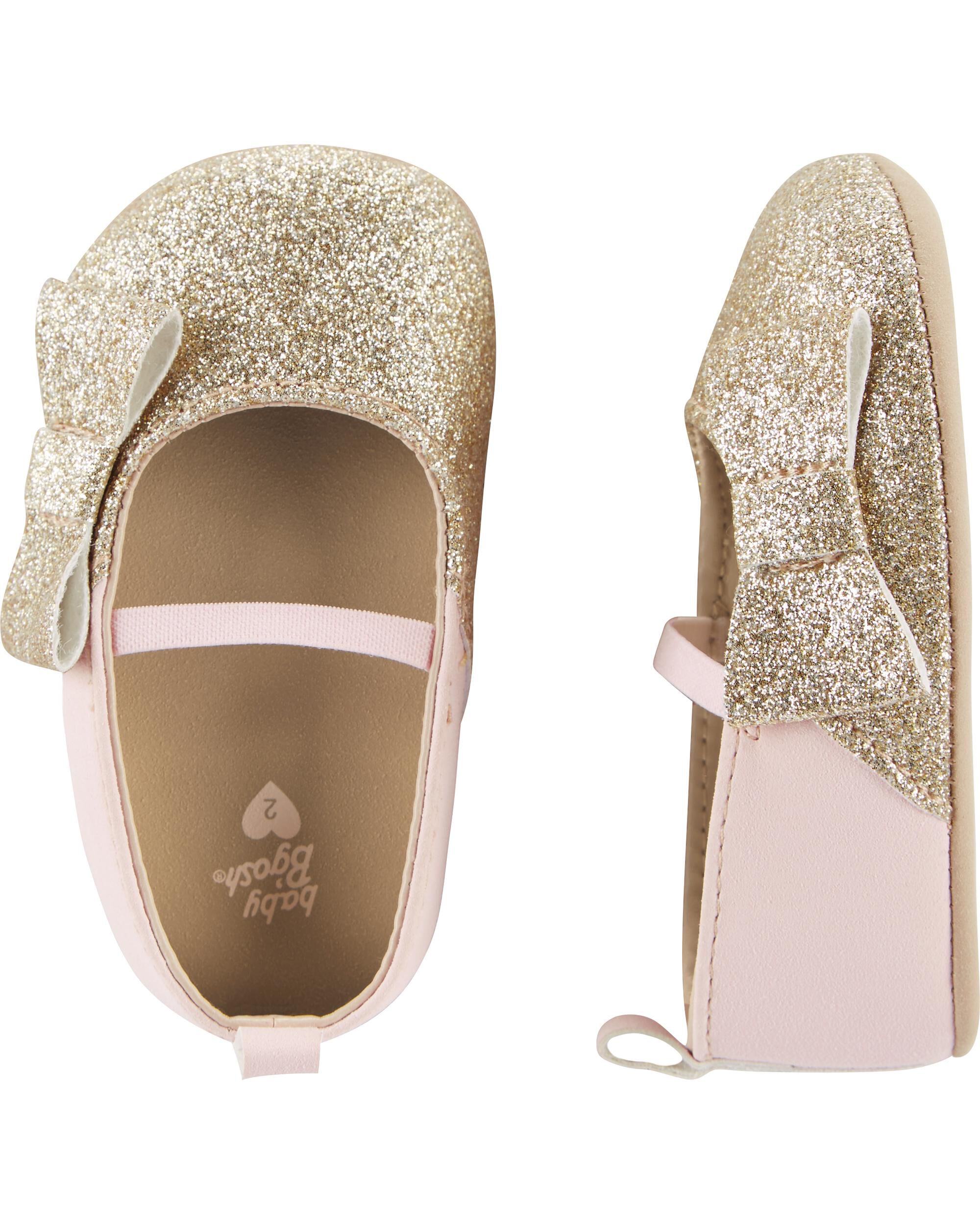 gold glitter baby shoes