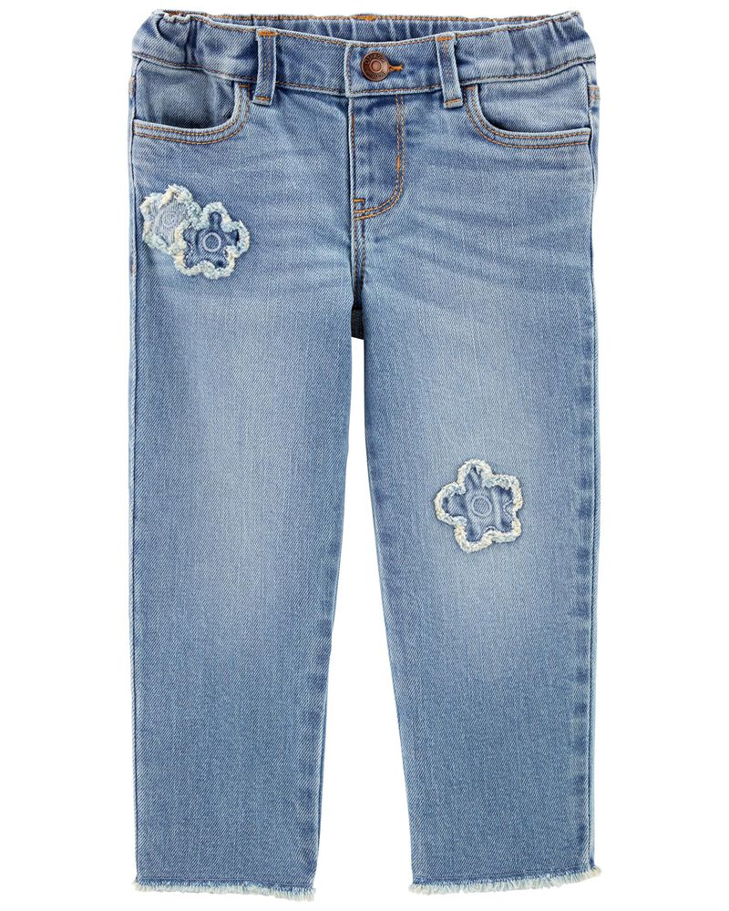 Baby Flower Patch Denim Jeans, image 1 of 4 slides