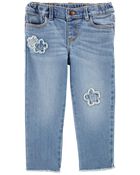 Baby Flower Patch Denim Jeans, image 1 of 4 slides