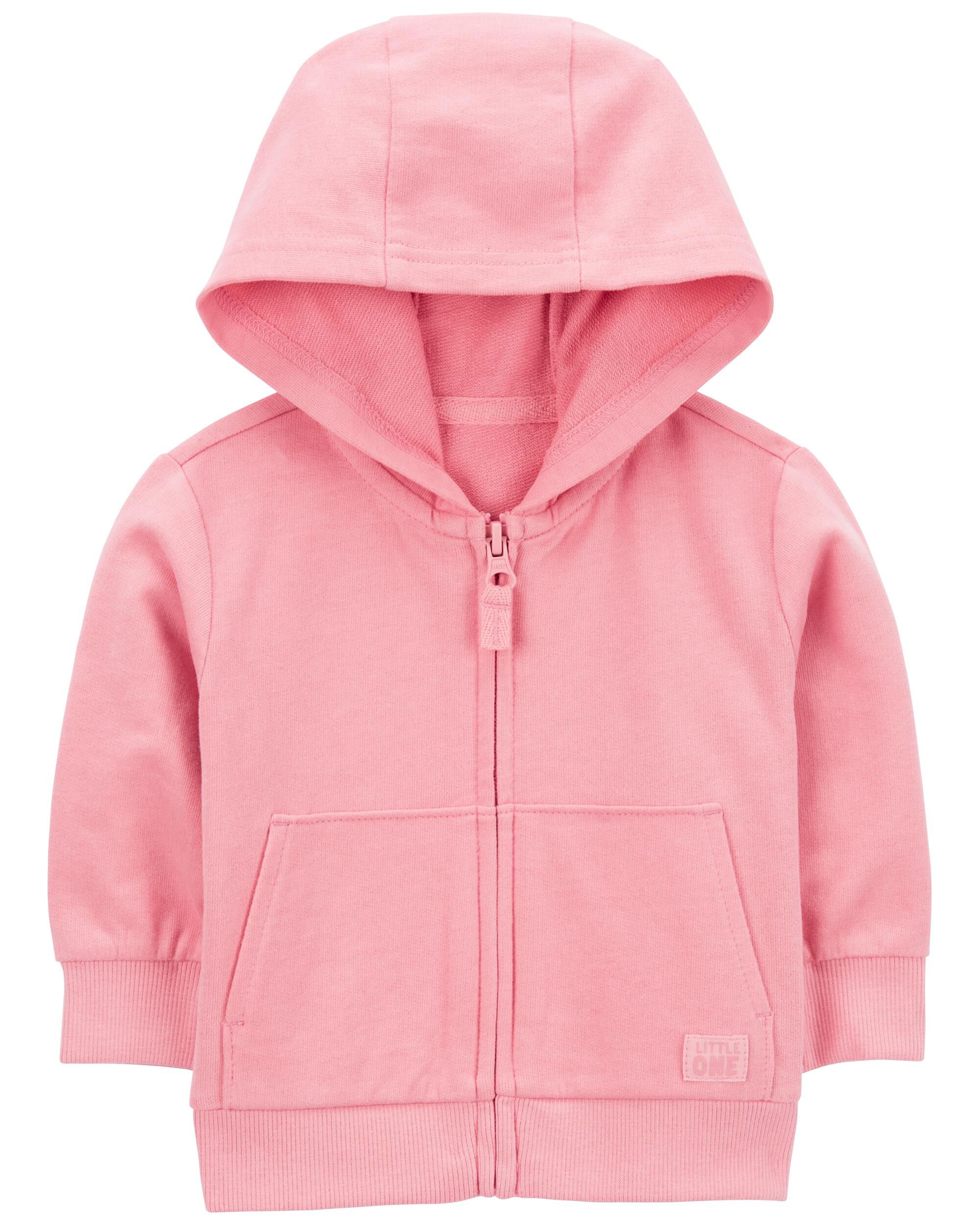 Pink Baby Zip Front French Terry Hoodie skiphop