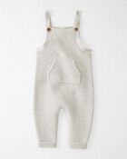 Baby Organic Cotton Sweater Knit Overalls in Heather Grey, image 1 of 5 slides