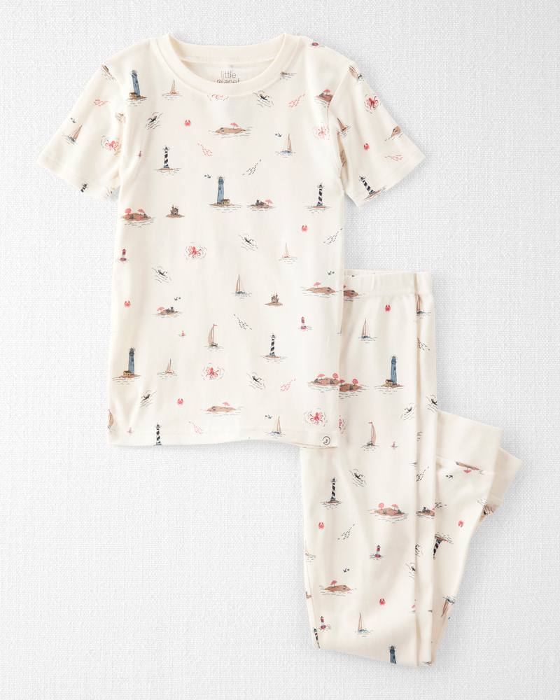 Kid Organic Cotton Pajamas in Coastal Vacation, image 1 of 3 slides