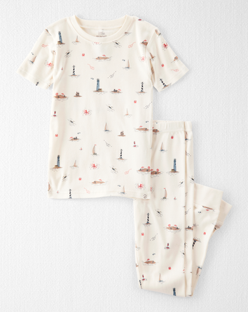 Kid Organic Cotton Pajamas in Coastal Vacation, 