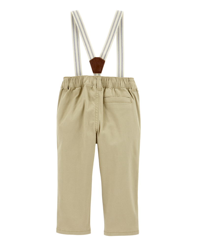 Baby Twill Suspender Pants, image 2 of 3 slides