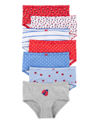 Kid 7-Pack Ladybug Print Brief Stretch Cotton Underwear, image 1 of 3 slides
