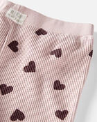 Toddler Waffle Knit Set Made with Organic Cotton in Heart Print, image 2 of 3 slides
