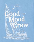 Kid Good Mood Crew Short-Sleeve Graphic Tee - Blue, image 2 of 3 slides