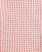 Baby Hooded Waffle Knit Cardigan - Pink, image 2 of 3 slides