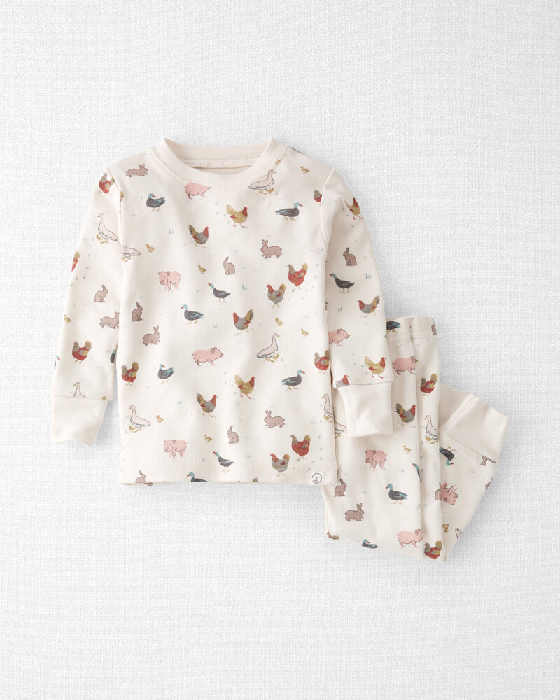 Baby Organic Cotton Pajamas Set in Farm Animals, image 1 of 4 slides