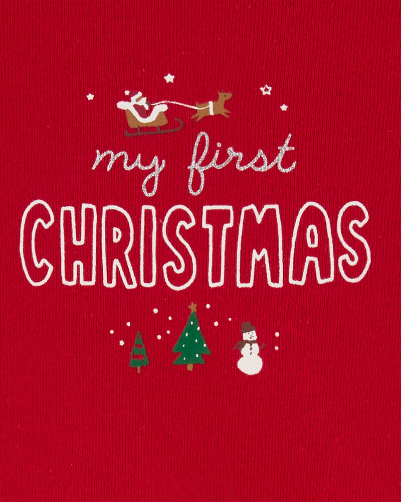Baby "My First Christmas" Bodysuit - Red, image 2 of 3 slides