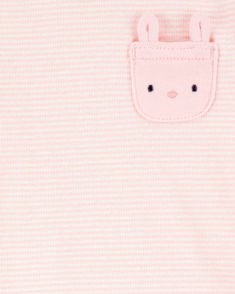 Baby 4-Piece Bunny Outfit Set - Pink/White, image 3 of 4 slides