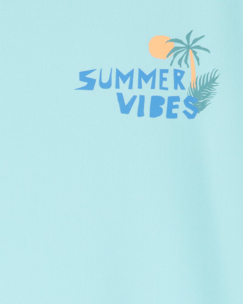 Boys Summer Vibes Short-Sleeve Rashguard - Blue, image 2 of 3 slides