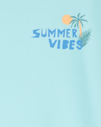 Boys Summer Vibes Short-Sleeve Rashguard - Blue, 
