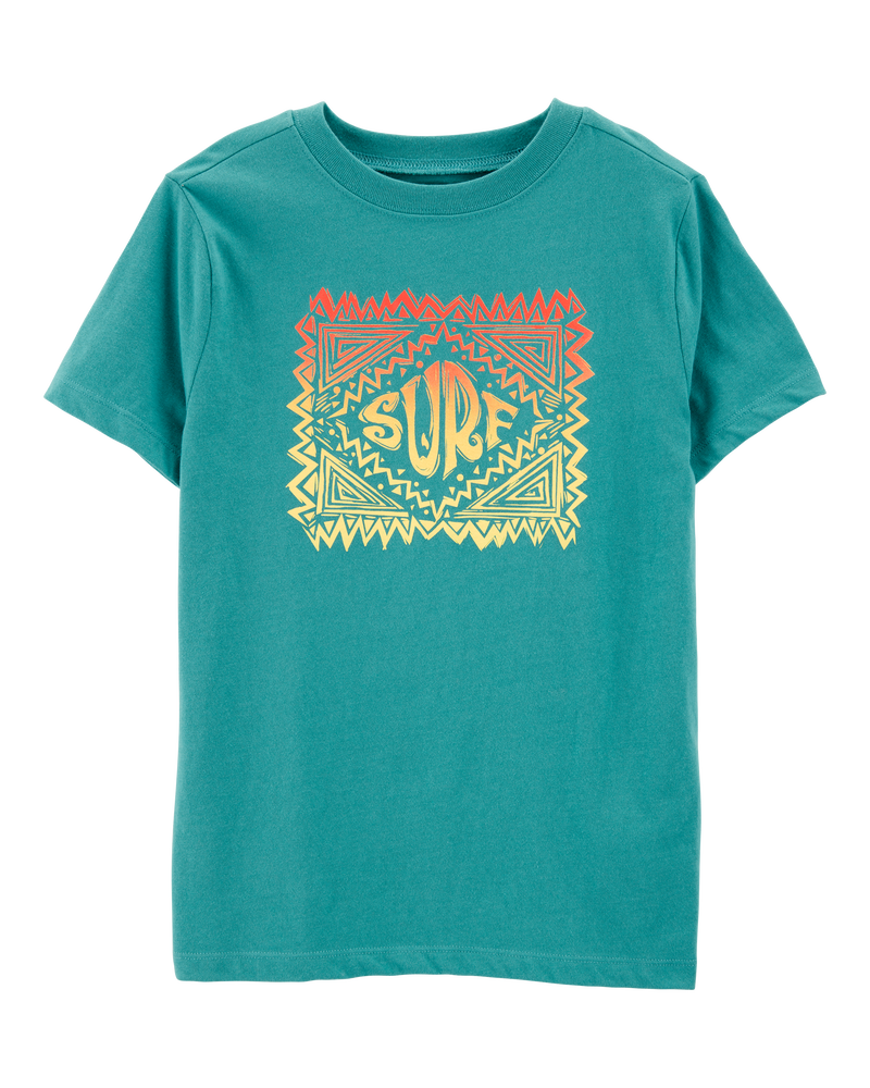 Kid Surf Short-Sleeve Graphic Tee - Turquoise , image 1 of 3 slides