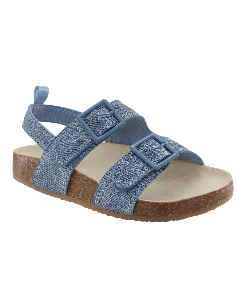 Toddler Denim Sandals - Blue, image 1 of 7 slides