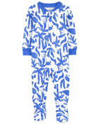 Baby 1-Piece Ocean Print 100% Snug Fit Cotton Footie Pajamas, image 1 of 2 slides