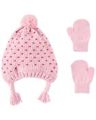 Toddler 2-Pack Trapper Hat & Mittens Set, image 1 of 2 slides