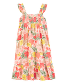 Kid Floral Smocked Midi Dress, image 2 of 4 slides