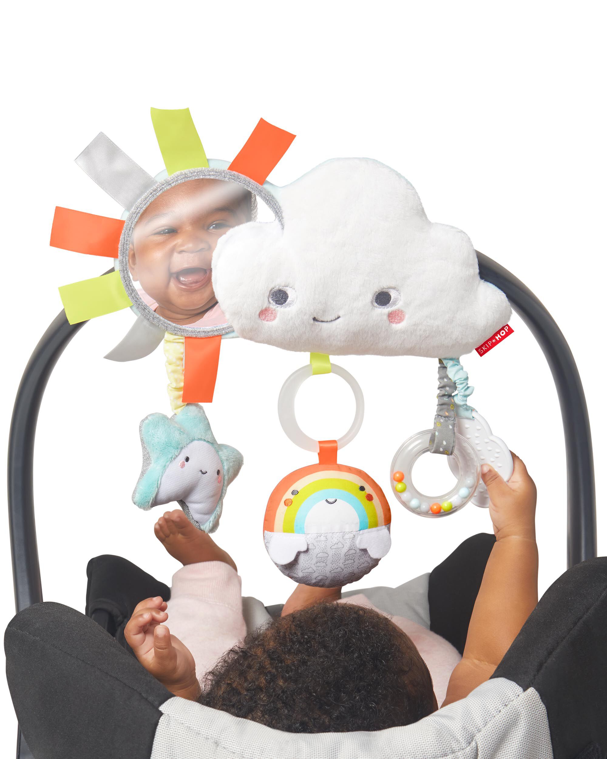 skip hop silver lining cloud stroller bar toy