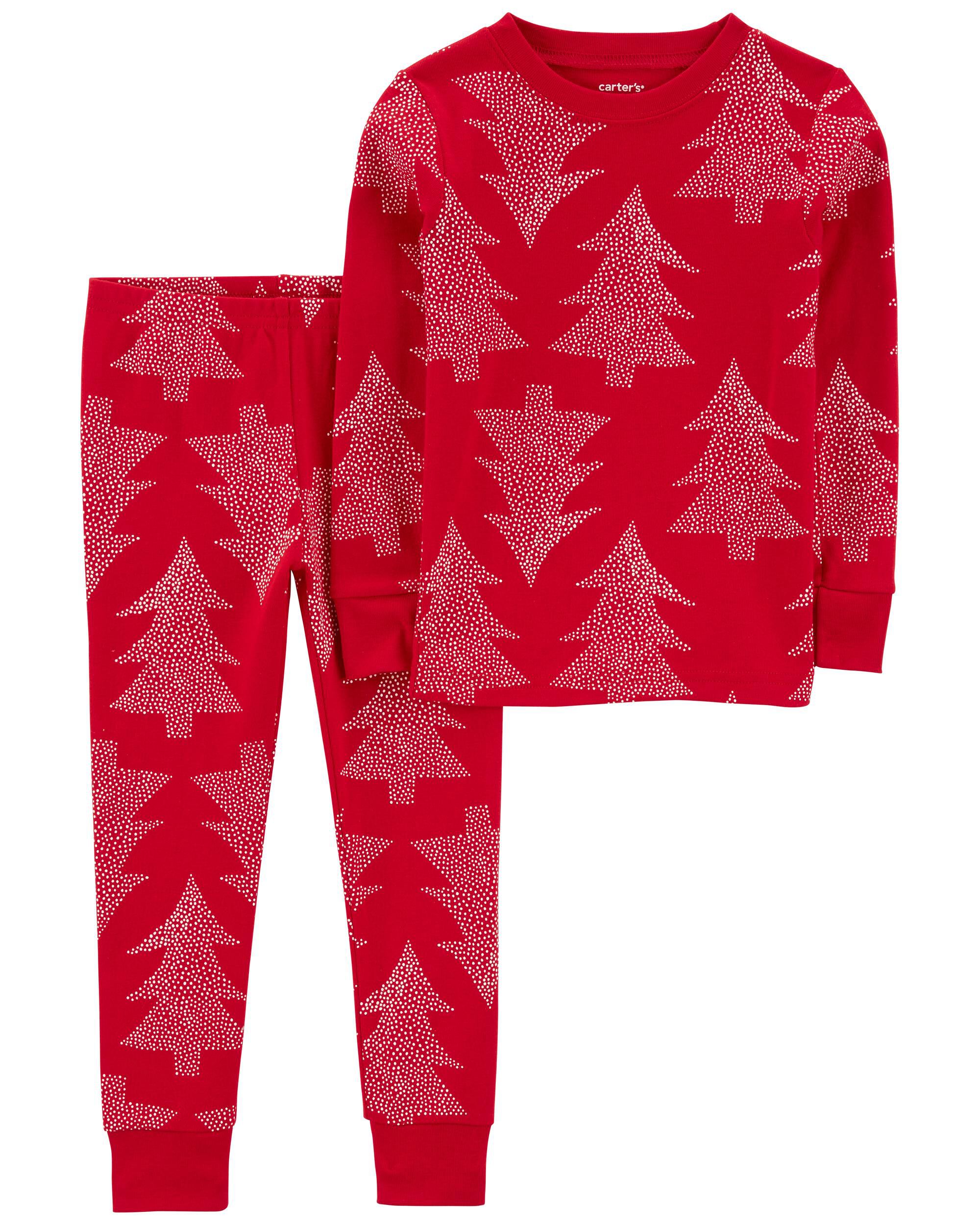 Red Toddler 2 Piece Christmas Tree 100 Snug Fit Cotton Pajamas skiphop