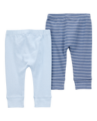 Baby 2-Pack Pull-On Cotton Pants, image 2 of 5 slides