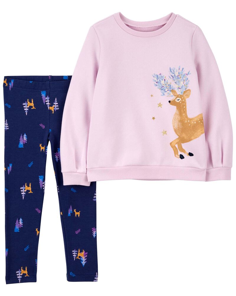 2-Piece Purple Long Sleeve Playwear Set, image 1 of 2 slides