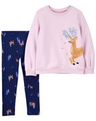 2-Piece Purple Long Sleeve Playwear Set, image 1 of 2 slides
