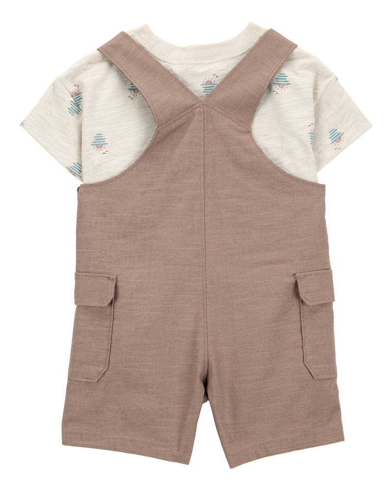 Baby 2-Piece Sunset Tee & Shortall Set, image 3 of 6 slides