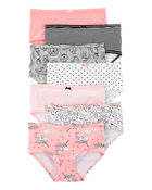 Kid 7-Pack Unicorn Print Brief Stretch Cotton Underwear, image 1 of 3 slides