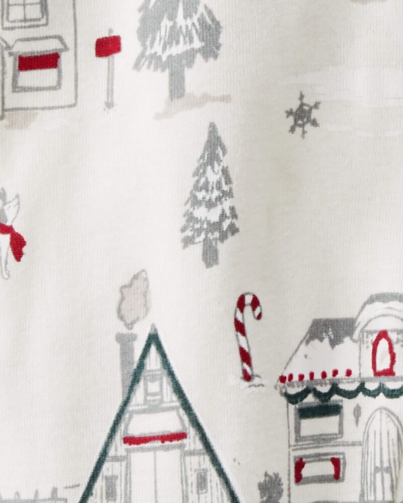 Baby Organic Cotton Sleep & Play Pajamas in Winter Village, image 3 of 4 slides